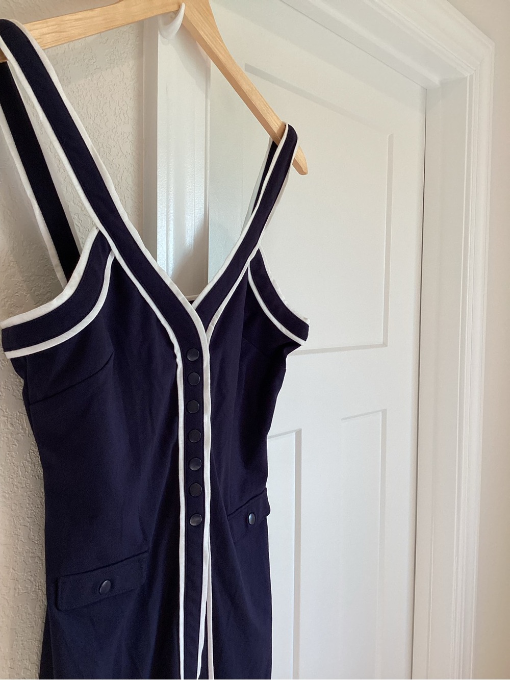 Anthropologie Button Front Long Line Shirt Maeve New Small Navy Blue - Picture 7 of 14